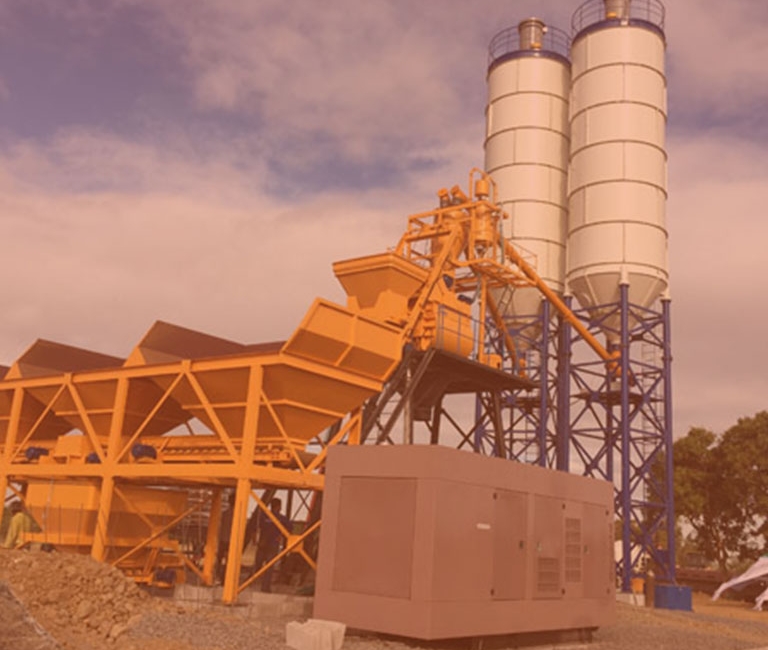 Construction site with large yellow machinery