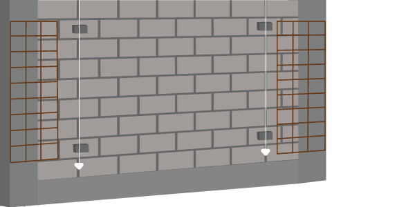 Illustration of waterproofing process with gravel and trees