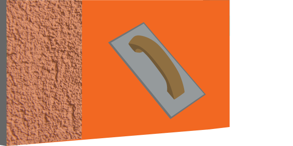 Illustration of waterproofing process with gravel and trees