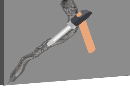 Concrete voids repair illustration