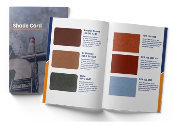 Open shade card showing different colors